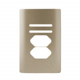 Placa p/ 2 Interruptores + 2 Tomadas 4x2  - Novara Champanhe